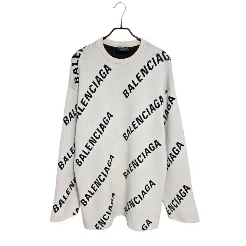 [BUNJANG] Balenciaga Multicolor Logo Knit Sweater / 발렌시아가 멀티로고 니트