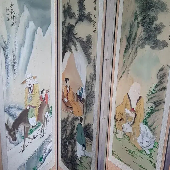 [BUNJANG] 8-Panel Folding Screen with Oriental Paintings / 동양화 ㅡ 병풍