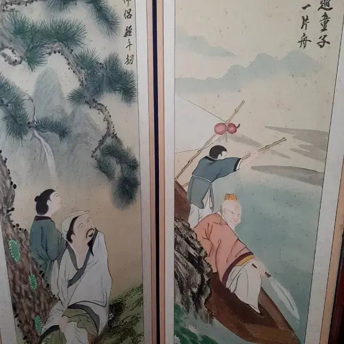 [BUNJANG] 8-Panel Folding Screen with Oriental Paintings / 동양화 ㅡ 병풍
