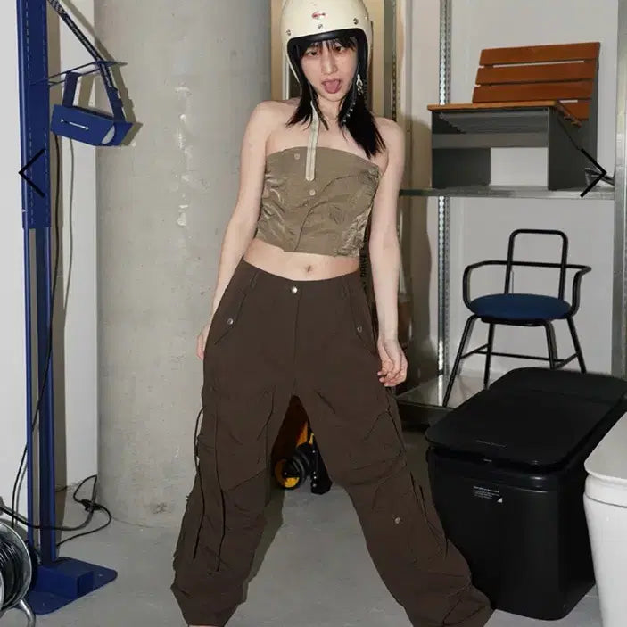 [BUNJANG] DEARDE Solid Pocket Cargo Pants Brown / 데어드 솔리드 포켓 카고팬츠 브라운