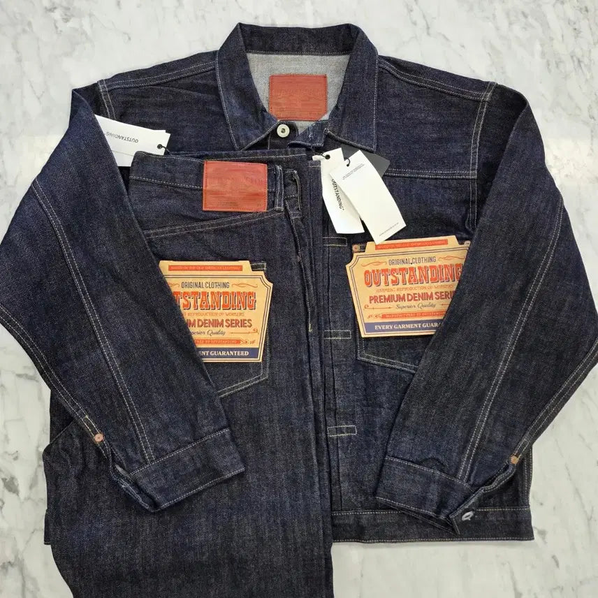 [BUNJANG] MustLove x Outstanding Denim Setup (WWII) / 이사특가.(새상품)멋랩x아웃스탠딩 대전판 데님 셋업 (W.W. II)