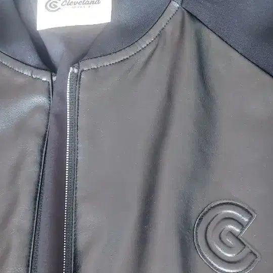 [BUNJANG] Cleveland Apparel Black Leather &amp; Jersey Bomber Jacket / Cleveland Apparel 블랙 점퍼