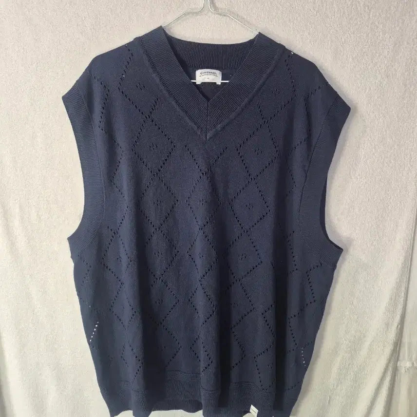 [BUNJANG] Covernat Navy Diamond Pattern Knit Vest XL / XL 커버낫 네이비 니트 조끼