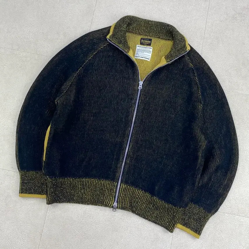 [BUNJANG] Heritage Floss Wool Double Knit Zip-Up (Size 105) / 헤리티지플로스 울 더블 니트 집업 (105)