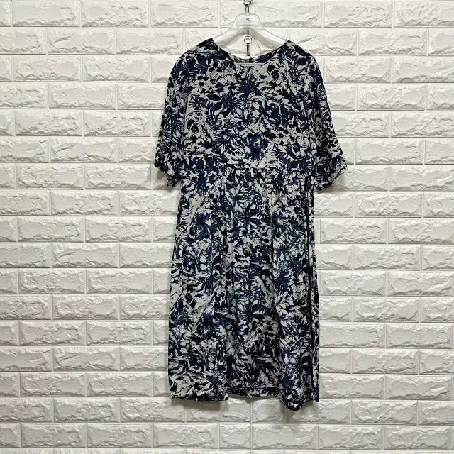 [BUNJANG] Patterned Short Sleeve Midi Dress / 0152) 패턴 반팔원피스