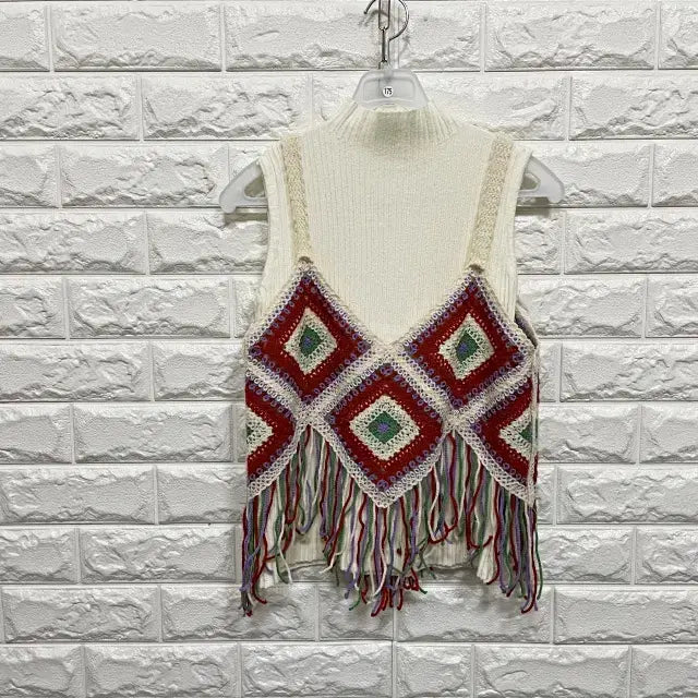 [BUNJANG] Sleeveless Knit Bustier Set / 0175) 민소매니트 뜨개 뷔스티에 세트