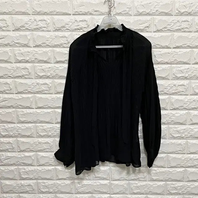 [BUNJANG] Long Sleeve Pleated Blouse / 0182) 긴팔 플리츠 블라우스