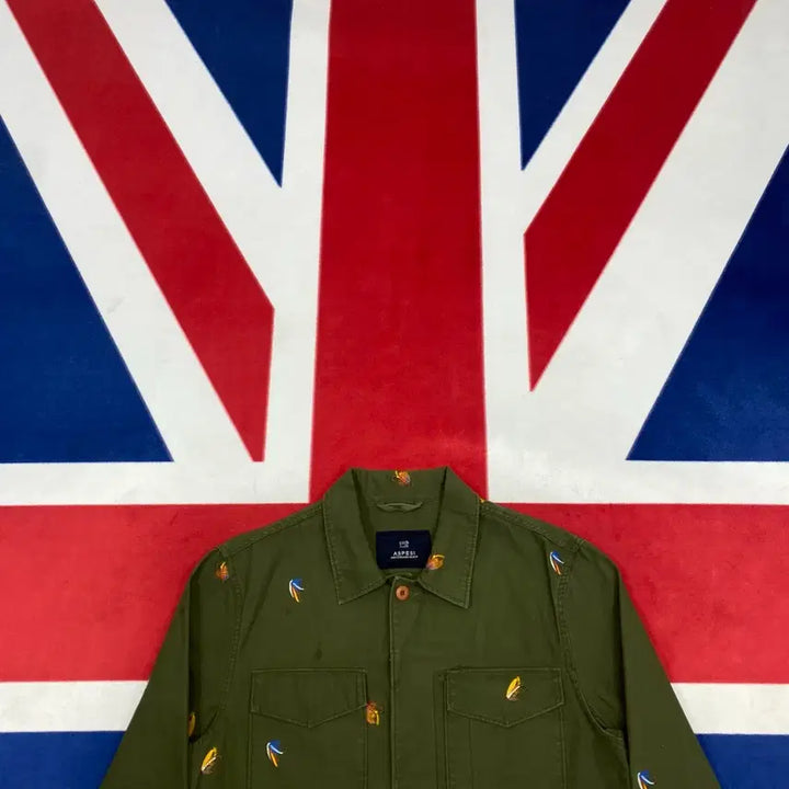 [BUNJANG] Aspesi Embroidered Shirt Jacket L / 아스페시 자수 셔츠자켓 L