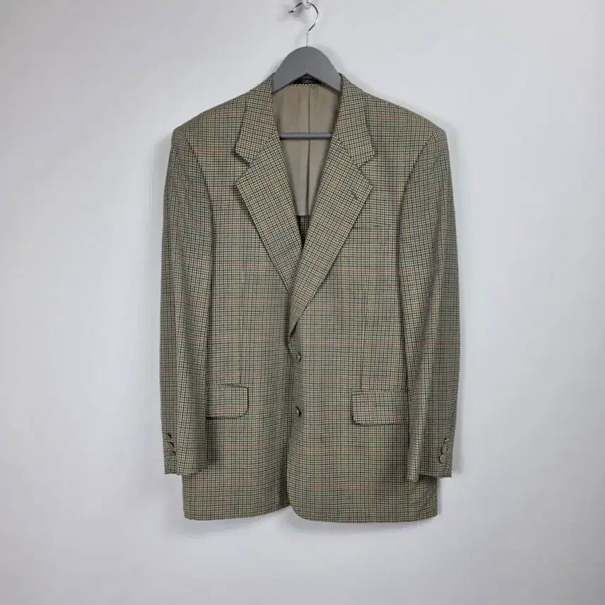 [BUNJANG] Daks Beige Check Two-Button Blazer Vintage Jacket / 닥스 베이지 체크 투버튼 블레이저 빈티지 자켓  100-105. 0504