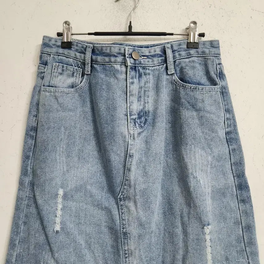 [BUNJANG] Denim Lace Long Skirt / 데님 레이스 롱 스커트
