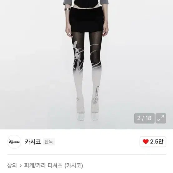 [BUNJANG] KASICO Double Collar Slim Shirt Black / 카시코 더블 카라 슬림 셔츠 블랙