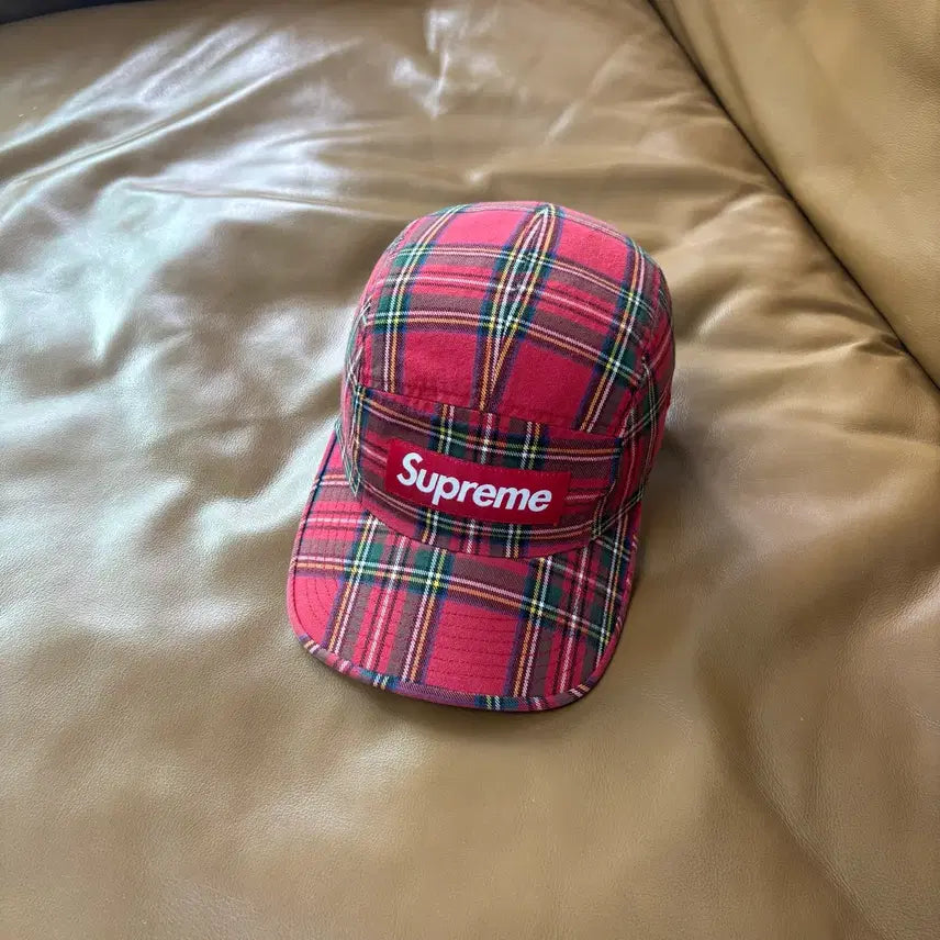 [BUNJANG] Supreme 20FW Tartan Check Red Camp Cap / 슈프림 캠프캡 모자 박스로고 20fw 타탄체크 레드