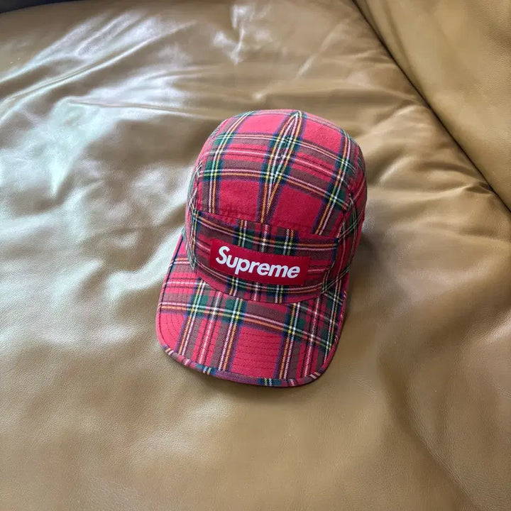 [BUNJANG] Supreme 20FW Tartan Check Red Camp Cap / 슈프림 캠프캡 모자 박스로고 20fw 타탄체크 레드