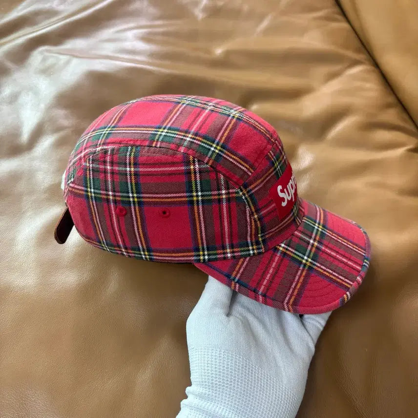 [BUNJANG] Supreme 20FW Tartan Check Red Camp Cap / 슈프림 캠프캡 모자 박스로고 20fw 타탄체크 레드