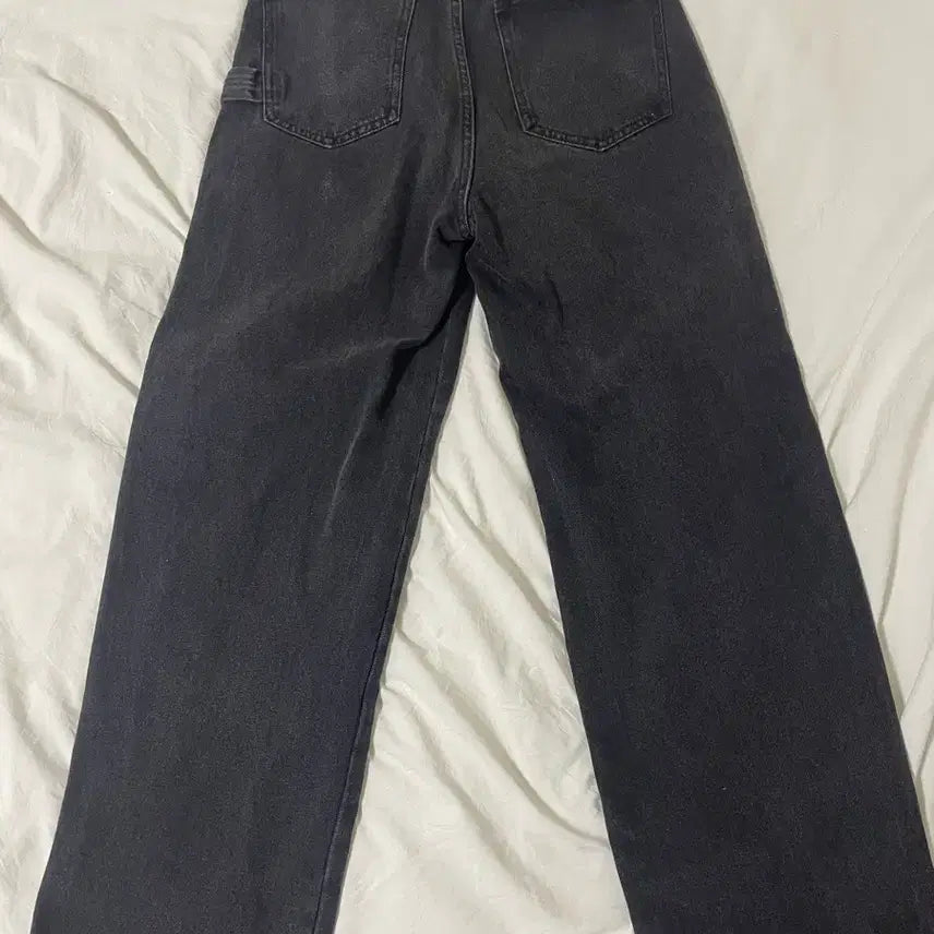 [BUNJANG] Suede Baggy Denim Black Jeans / 스웨이드 배기데님 블랙