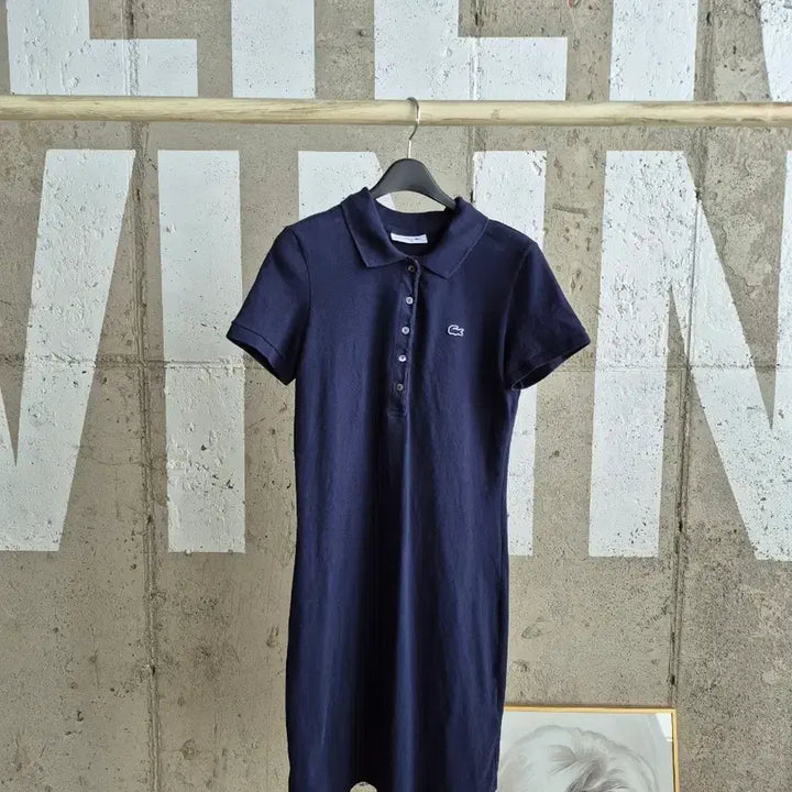 [BUNJANG] Lacoste Navy Collar Midi Dress / 36)라코스테 네이비 카라 원피스(TS
