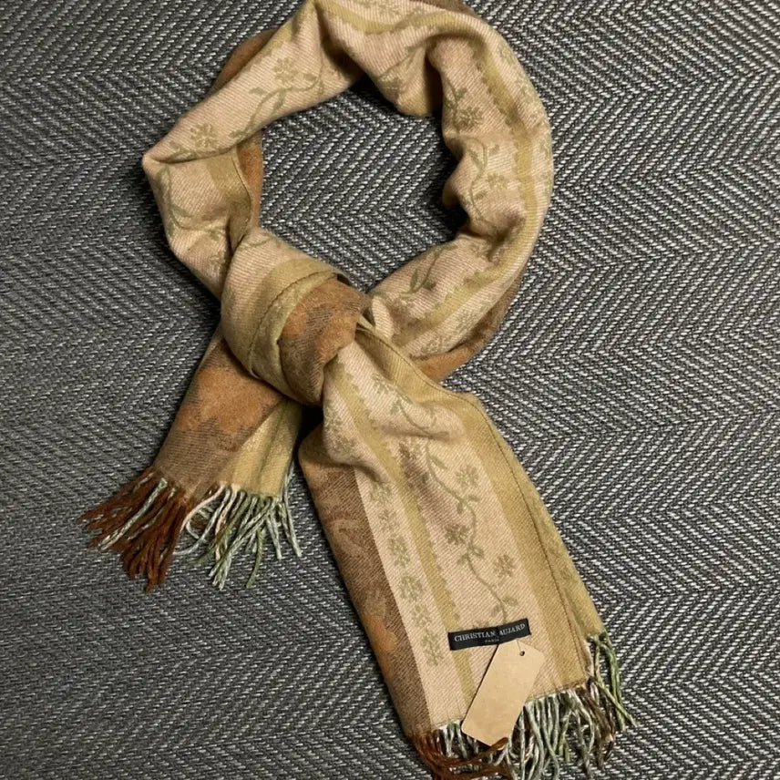 [BUNJANG] Christian Audigier Vintage Pattern Wool Cashmere Blend Scarf / 크리스찬 오자르 아메카지 빈티지 패턴 울 캐시미어 혼방 머플러o 5458