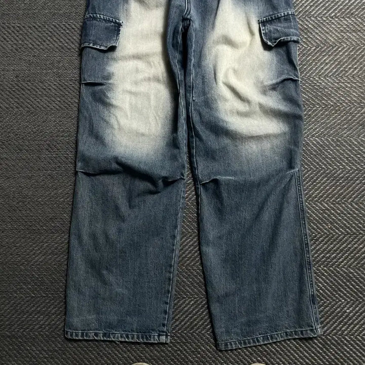 [BUNJANG] GO JEANS Vintage Washed Cargo Denim Pants / GO JEANS 빈티지 워싱 카고 데님 팬츠o 5460