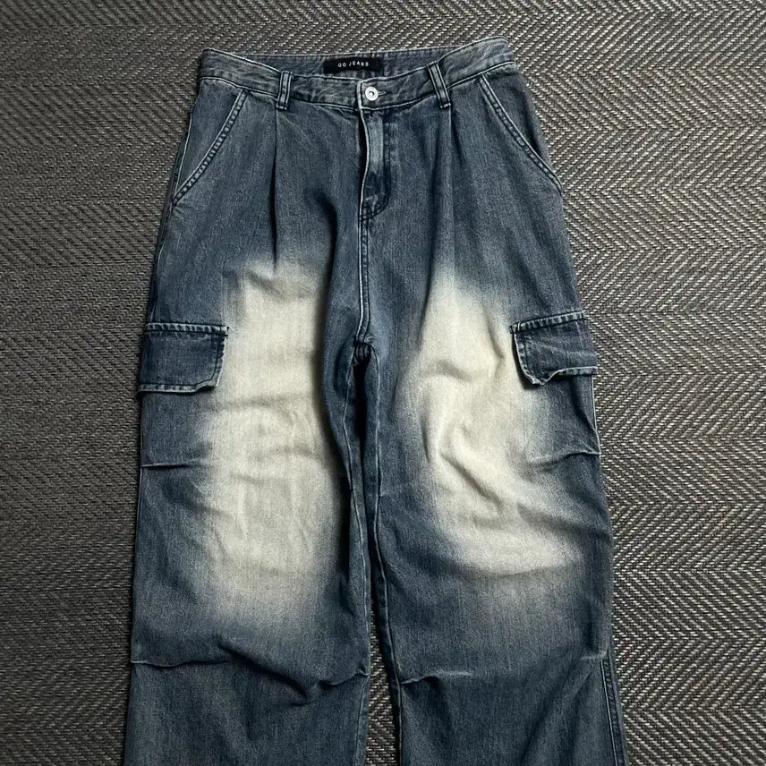 [BUNJANG] GO JEANS Vintage Washed Cargo Denim Pants / GO JEANS 빈티지 워싱 카고 데님 팬츠o 5460
