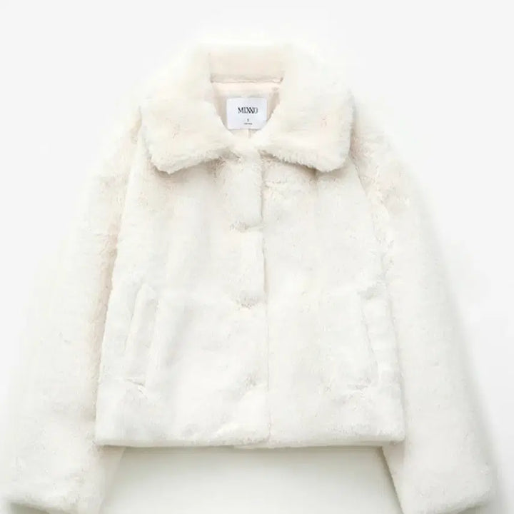[BUNJANG] Mixxo White Short Fur Jacket / 미쏘 화이트 숏 퍼 자켓