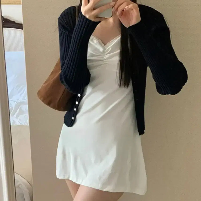 [BUNJANG] Konmiggo Shirring Mini Dress Black / [미개봉 새상품]꼰미고 셔링 미니원피스 블랙