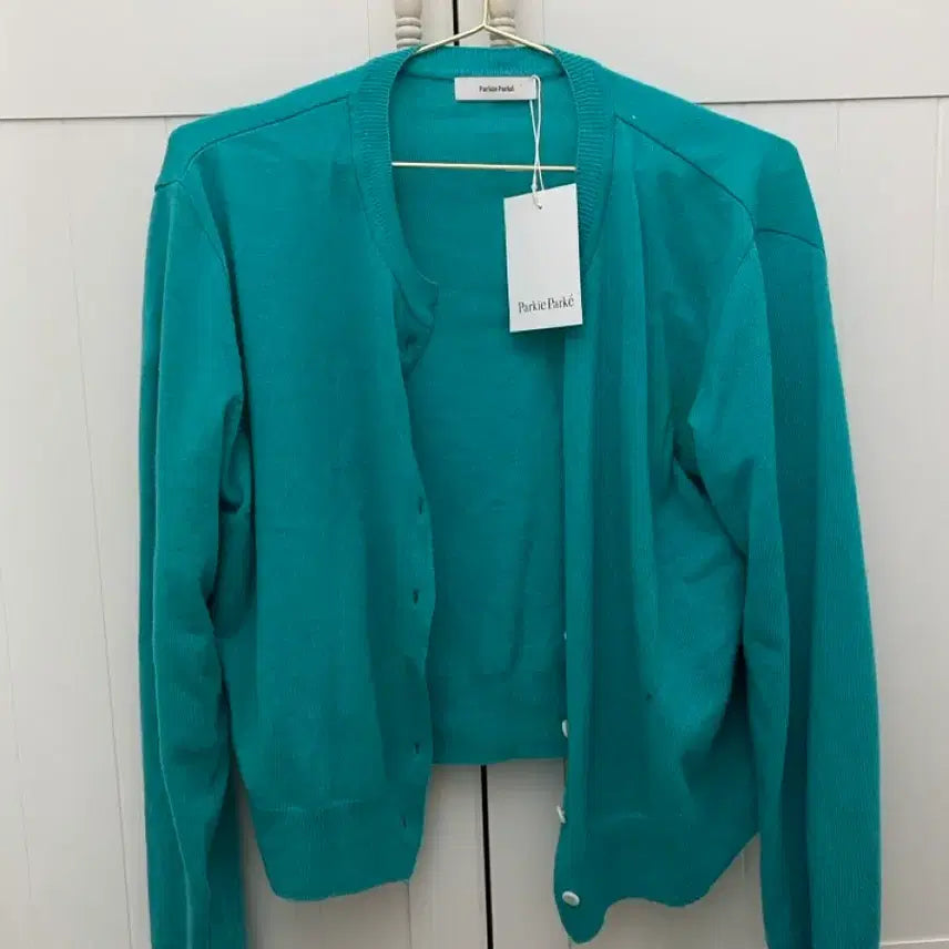 [BUNJANG] Pachiparkey Silk Cardigan Aqua Blue / (새상품)파키파르케 가디건 택O