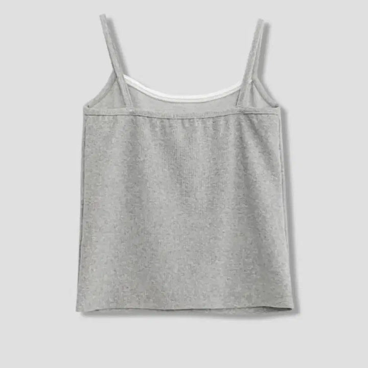 [BUNJANG] Yurie Here You Basic Pico Lace Camisole Grey / [미개봉 새상품]유리에 히얼유 베이직 피코 레이스 나시 그레이