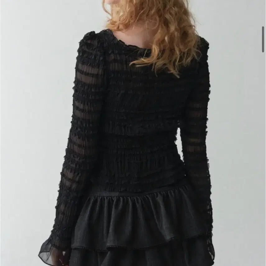 [BUNJANG] Ploom Ruffle Cardigan S Black / 플로움 러플 가디건 S 새상품(Breeze Ruffle Cardigan