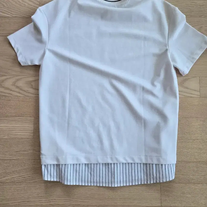 [BUNJANG] BON White Layered Short Sleeve T-Shirt / BON 화이트 레이어드 반팔 티셔츠