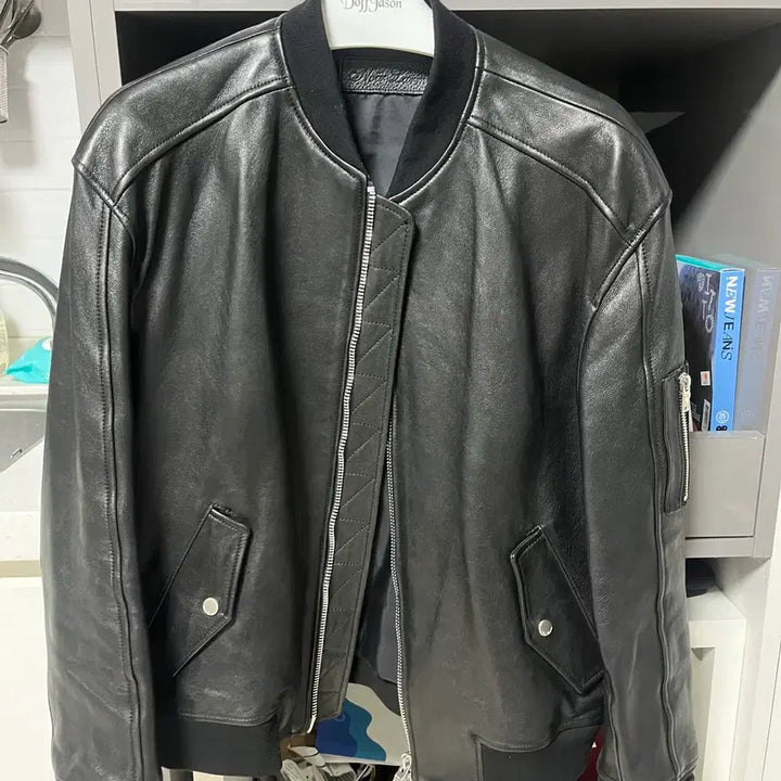 [BUNJANG] Noir Larmes Leather Ma-1 Jacket / 느와르 라르메스 레더 Ma-1 46