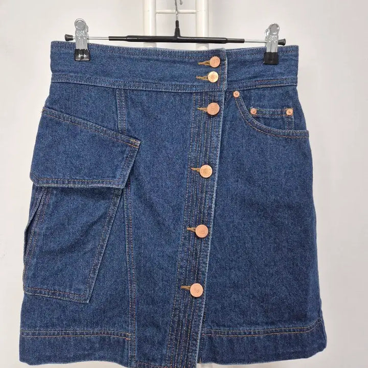 [BUNJANG] Lucky Chouette Denim Mini Skirt / 럭키슈에뜨 데님 미니 스커트
