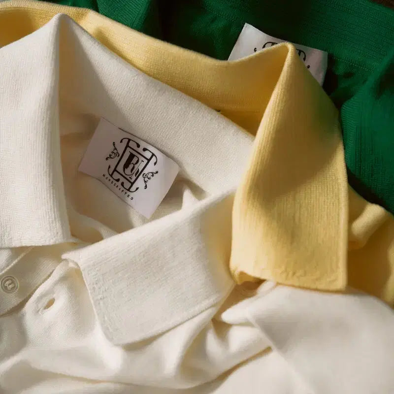 [BUNJANG] Frui Short-Sleeve Knit T-Shirt Light Yellow L / 새상품 Frui 프루이 반팔 니트