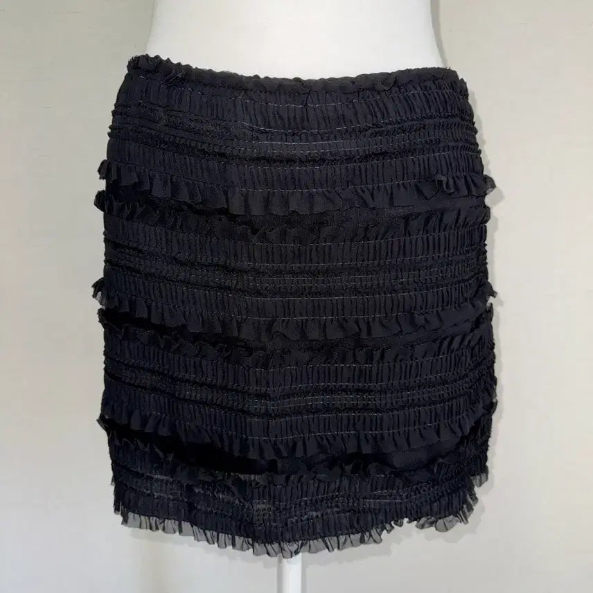 [BUNJANG] Frill Mini Skirt - Black / 새상품) 프릴 미니 스커트