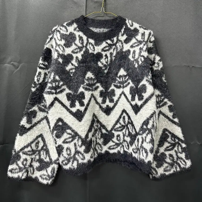 [BUNJANG] Qoqose Angora Pattern Knit Sweater / 쿠오세 앙고라 패턴 니트