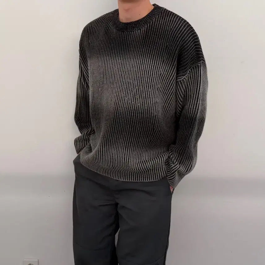 [BUNJANG] Vintage Oversized Gradient Knit Sweater / 빈티지 오버핏 그라데이션 니트