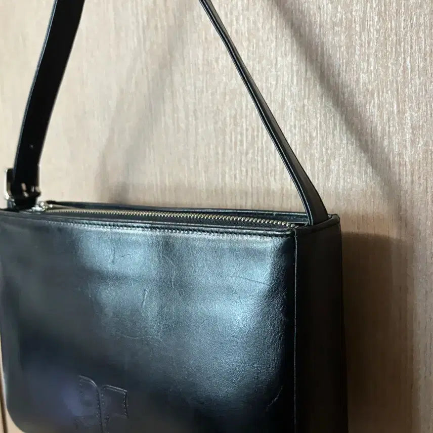 [BUNJANG] Courreges Mini Square Leather Black Tote Bag / COURREGES 꾸레쥬 미니 스퀘어 레더 블랙 토트백