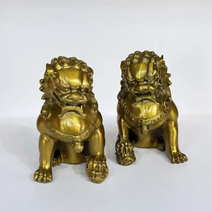 [BUNJANG] Gold Haechi Pair Set - Interior Decor &amp; Housewarming Gift / 풍수 해태 한쌍 세트 골드 2p 인테리어 소품 개업선물 집들이선물