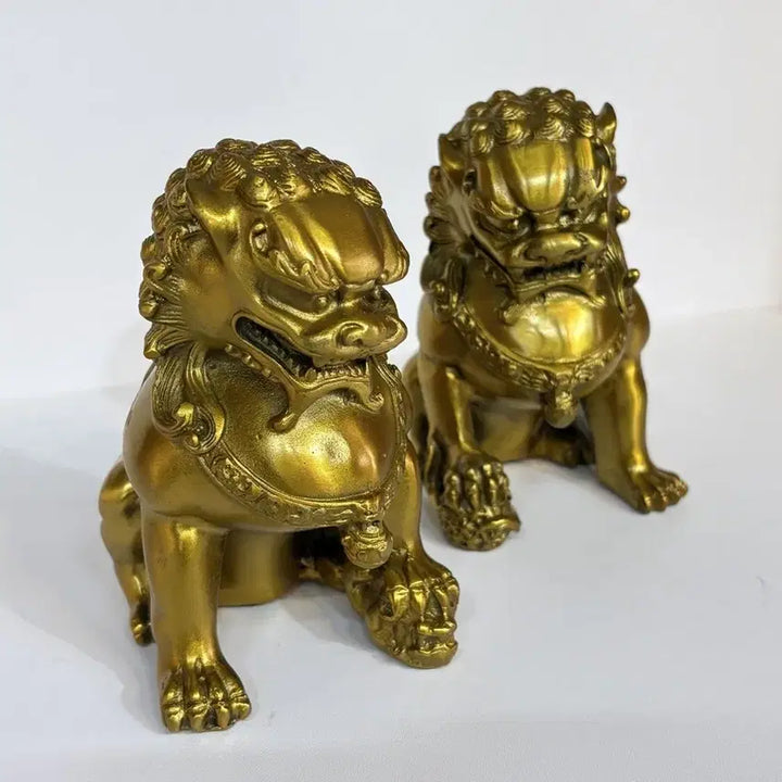 [BUNJANG] Gold Haechi Pair Set - Interior Decor &amp; Housewarming Gift / 풍수 해태 한쌍 세트 골드 2p 인테리어 소품 개업선물 집들이선물