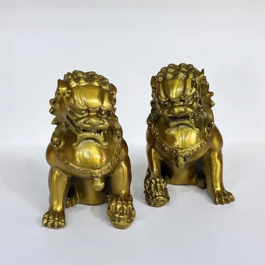 [BUNJANG] Gold Haechi Pair Set - Interior Decor &amp; Housewarming Gift / 풍수 해태 한쌍 세트 골드 2p 인테리어 소품 개업선물 집들이선물