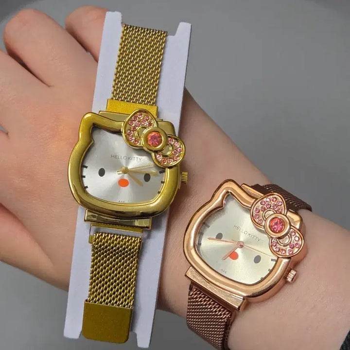 [BUNJANG] Hello Kitty Mesh Watch Gold / 키티 메쉬 시계 골드