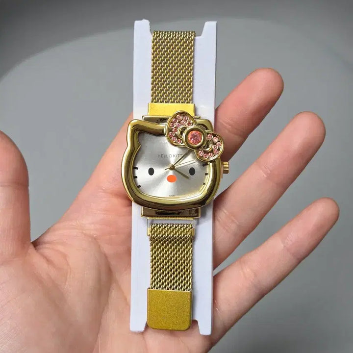 [BUNJANG] Hello Kitty Mesh Watch Gold / 키티 메쉬 시계 골드