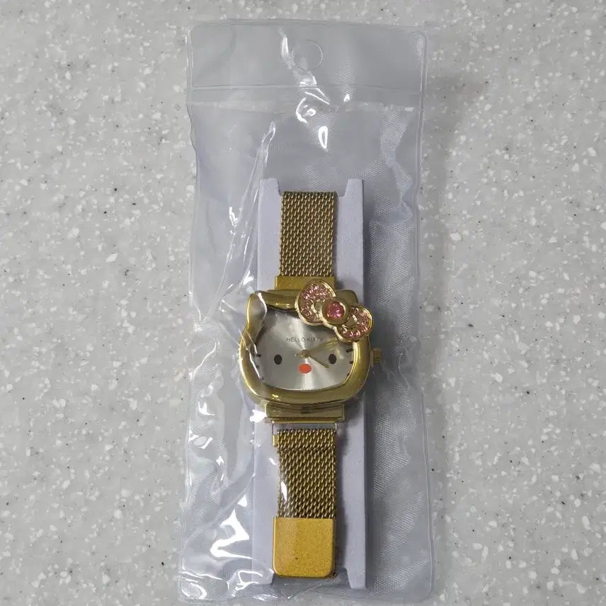 [BUNJANG] Hello Kitty Mesh Watch Gold / 키티 메쉬 시계 골드