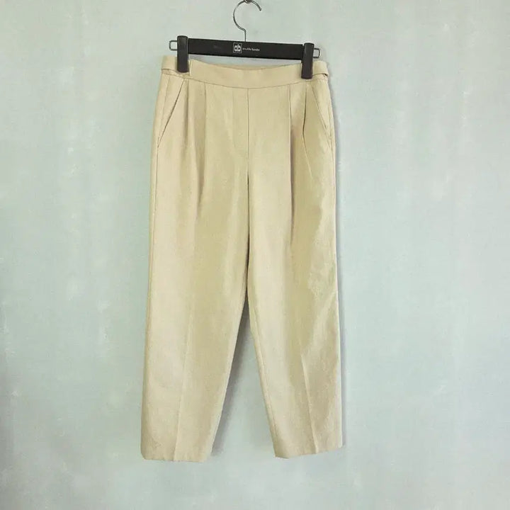 [BUNJANG] SJ SJ Beige Pinched-Tuck Slacks Pants / [SJ SJ] 뒷밴딩 베이지 핀턱 슬랙스 팬츠 한섬