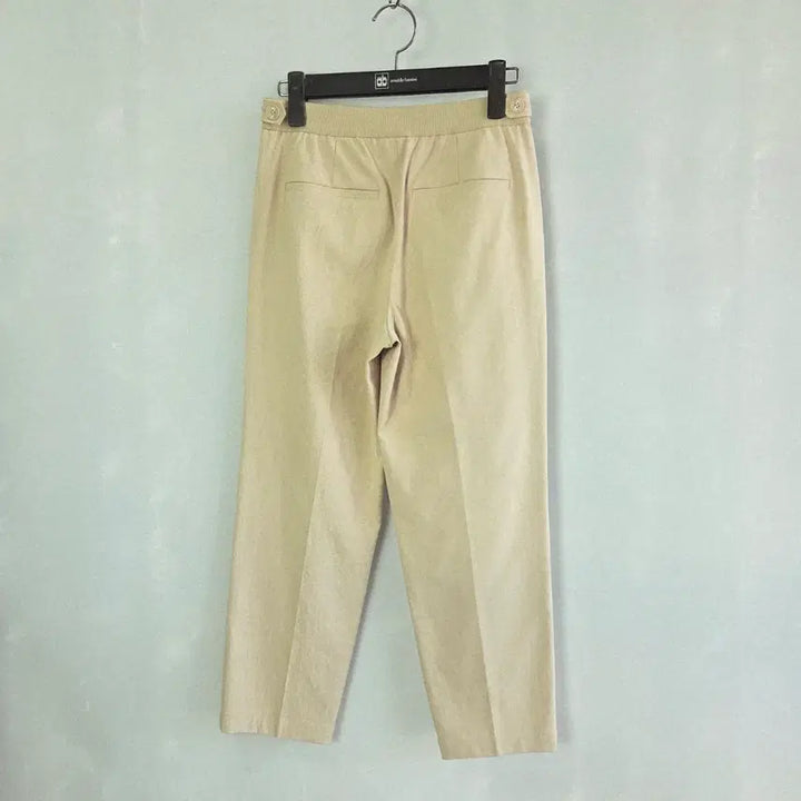 [BUNJANG] SJ SJ Beige Pinched-Tuck Slacks Pants / [SJ SJ] 뒷밴딩 베이지 핀턱 슬랙스 팬츠 한섬