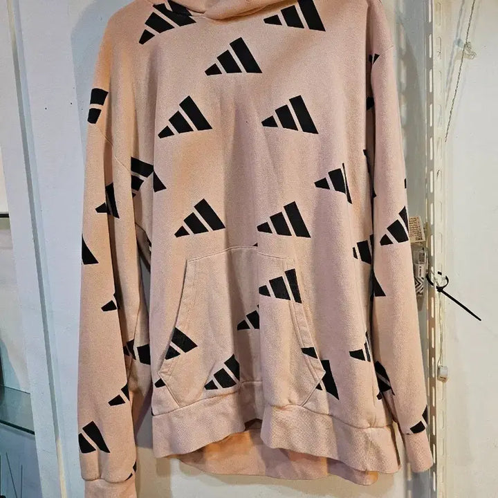 [BUNJANG] Adidas Three-Stripes Pattern Pink Hoodie (2XL) / <만원빈티지>아디다스 삼선 패턴 핑크 후드티