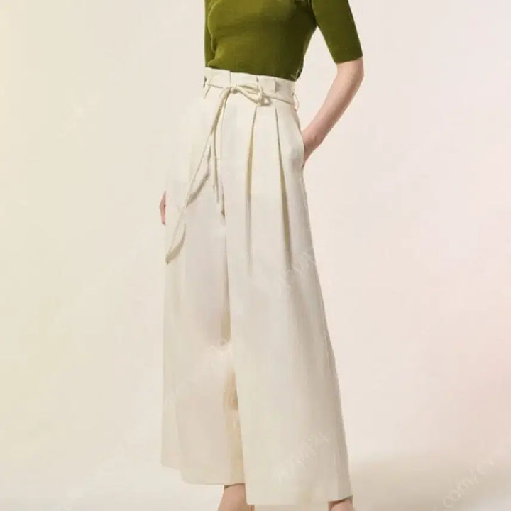 [BUNJANG] Lanvin High-Waisted Wide-Leg Pants / 한섬 랑방 울블렌드 하이웨이스트 와이드팬츠