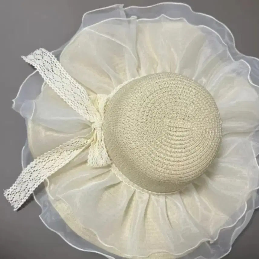 [BUNJANG] Lace Ribbon Sun Protection Bucket Hat / 레이스 리본 자외선 차단 모자