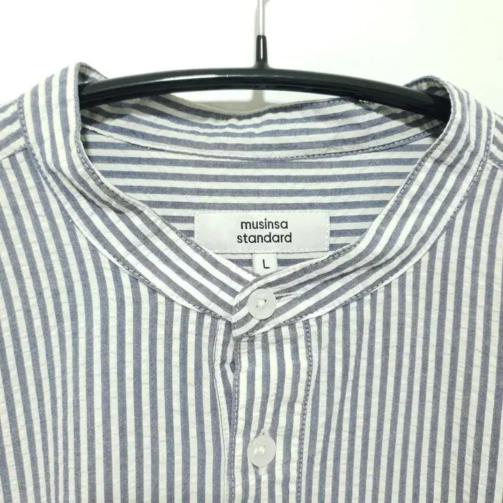 [BUNJANG] Unstandard Seersucker Stripe Pullover Shirt L / 무탠다드 시어서커 스트라이프 풀오버 셔츠 L_M2624