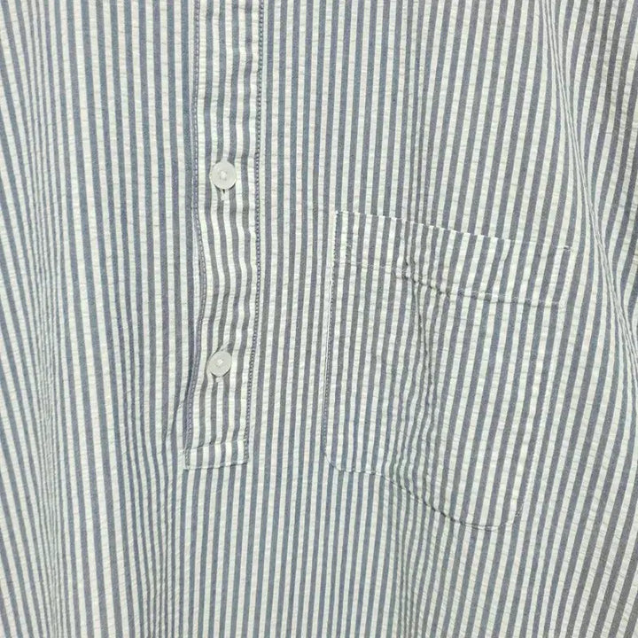 [BUNJANG] Unstandard Seersucker Stripe Pullover Shirt L / 무탠다드 시어서커 스트라이프 풀오버 셔츠 L_M2624