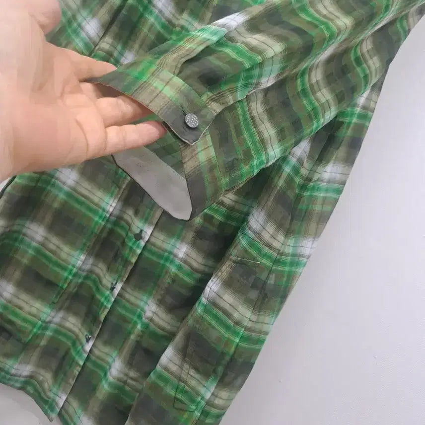 [BUNJANG] Crocodile Chiffon Long Shirt Size 105 / 크로커다일 쉬폰 롱셔츠105